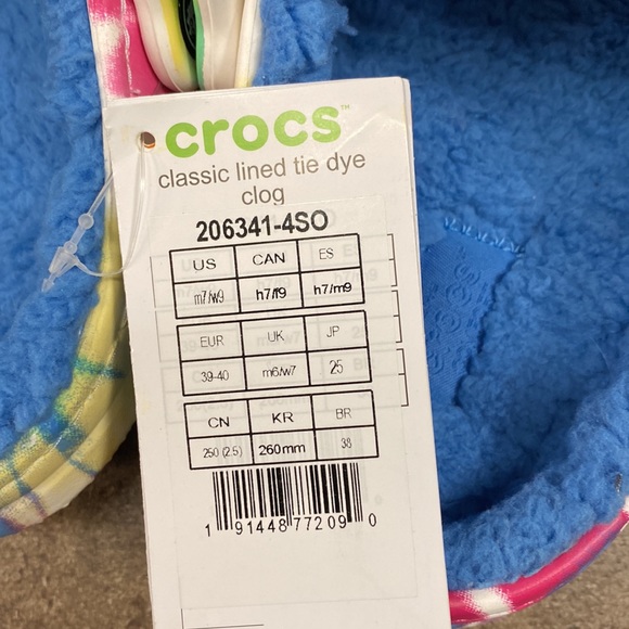 Crocs lined tie dye clog - size M7/W9 - Picture 2 of 6